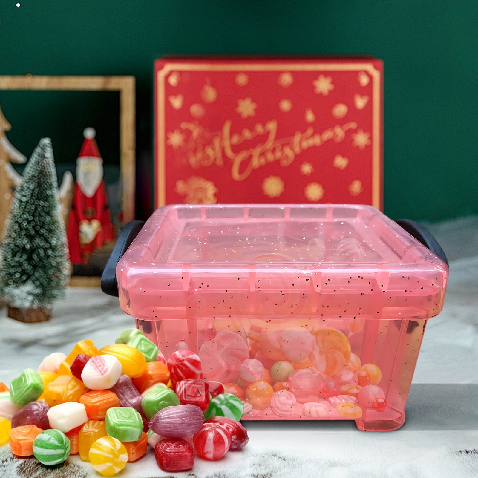 Colorful Storage Bins with Lids,Small Storage Boxes,Stackable Clear Storage Organizer Bins for Office Home Supplies - Image 4