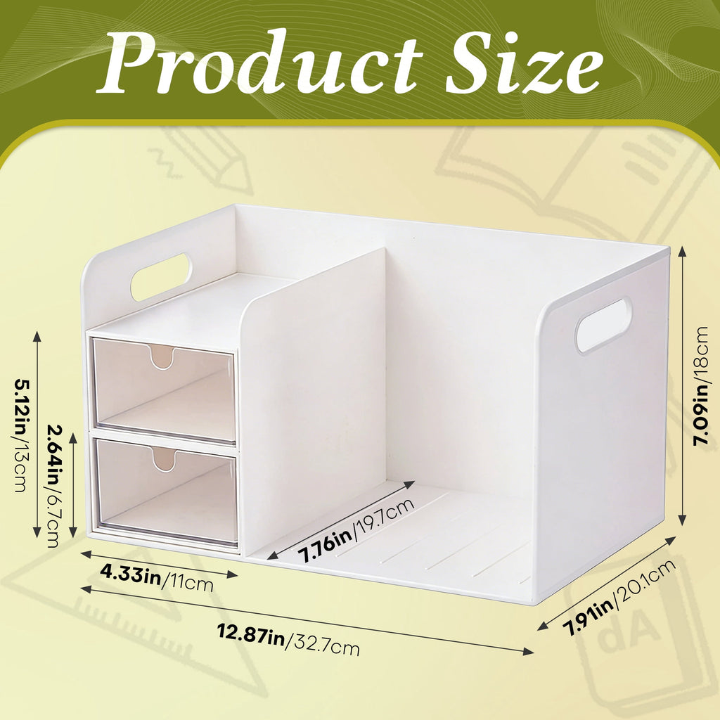 Organizer, Plastic Storage Rack, Expandable Organizer with Drawer, top Organizer, Small Shelf Rack for Office Home - Image 2