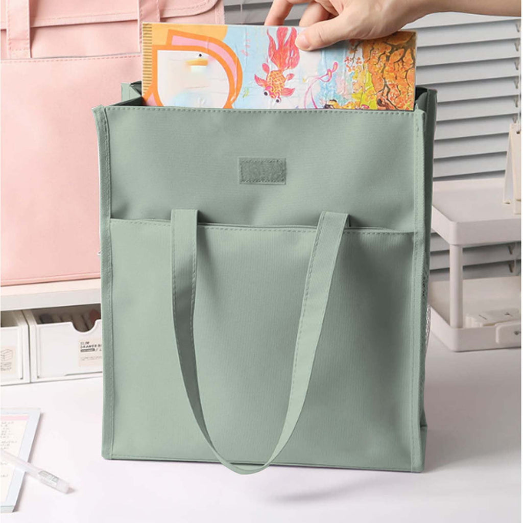 ZLBDYG File Folder Organizer Box-Hanging File Tote Bag With Lids, Collapsible Portable Filing Organizer Box With Handle, Document Storage Ba - Image 2