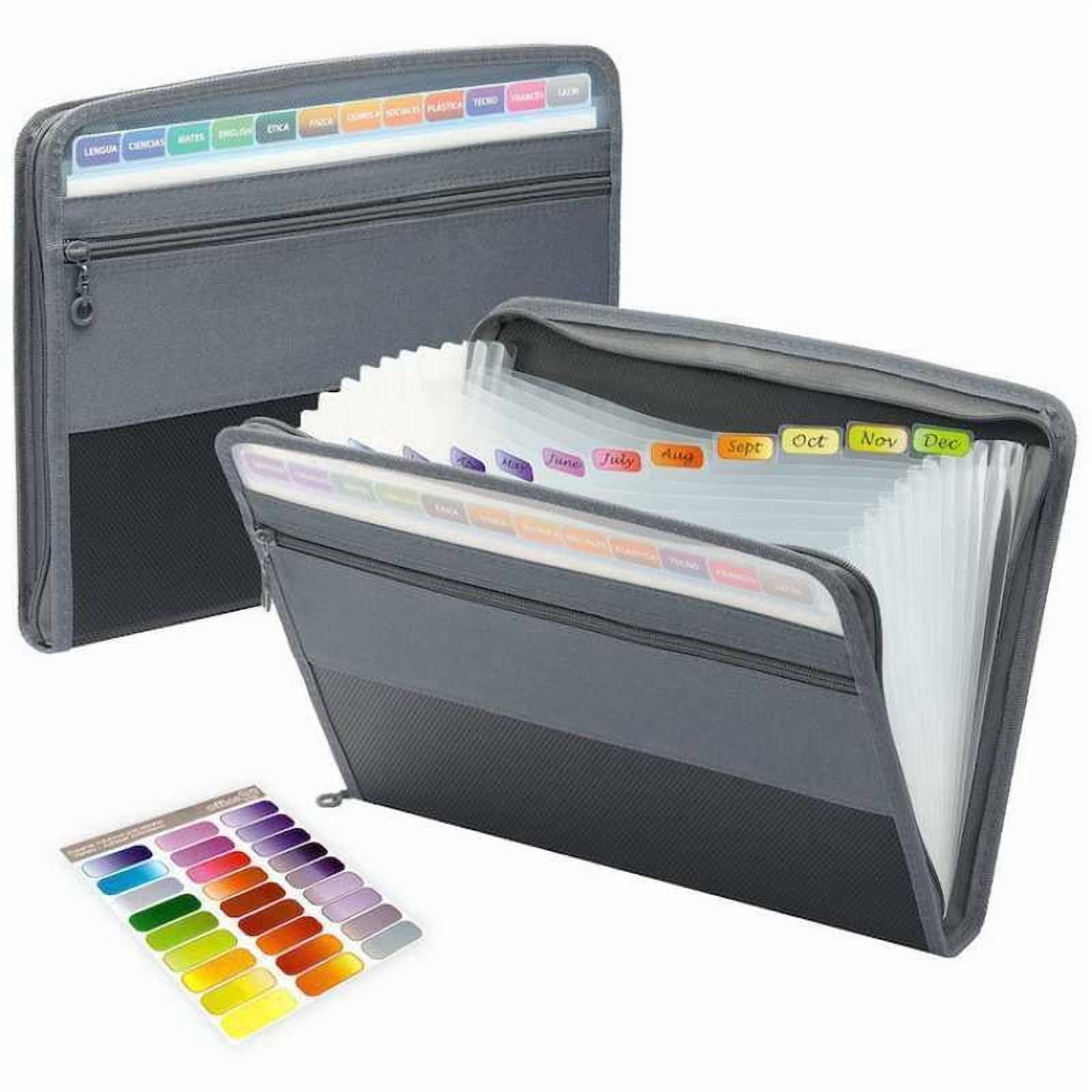 Document Expanding Folder with 13 Pockets Document with Handle & Labels, Portable Home Travel Safe Storage for Letter... - Image 2