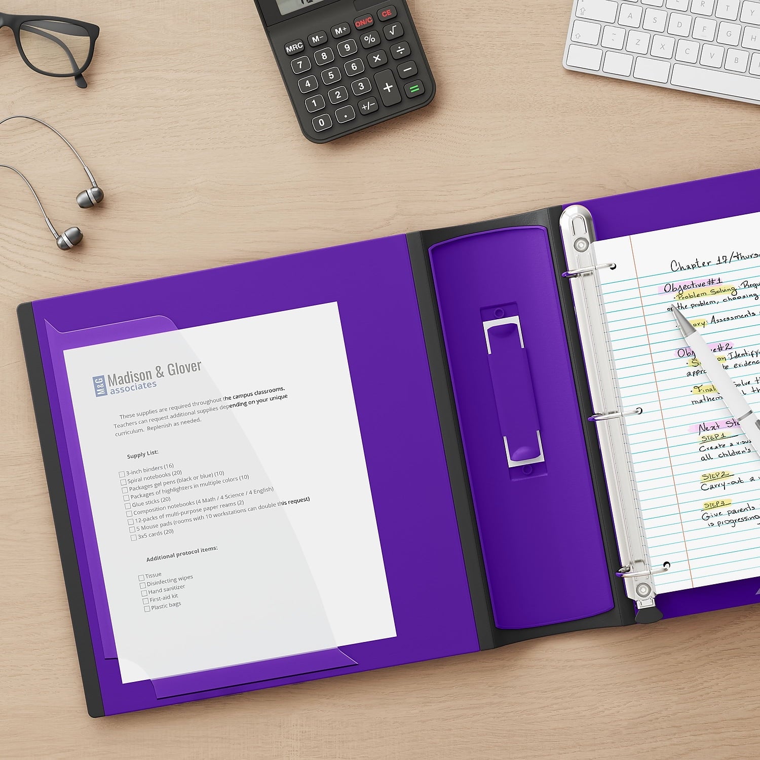 Staples Better 3-Inch Slant D 3-Ring View Binder Purple (20246) 895621 - Image 5