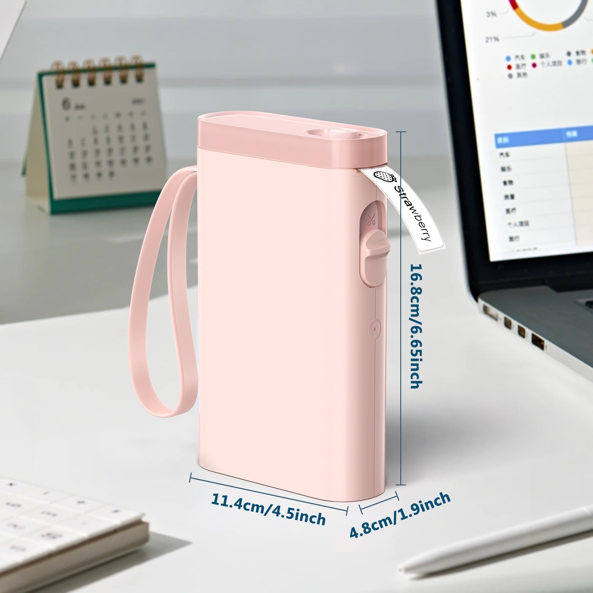FLEXYVA P21 Label Maker Machine with Tape, Bluetooth Label Printer Thermal Mini Label Maker with Built-in Cutter and Multiple TemplatesPorta - Image 2