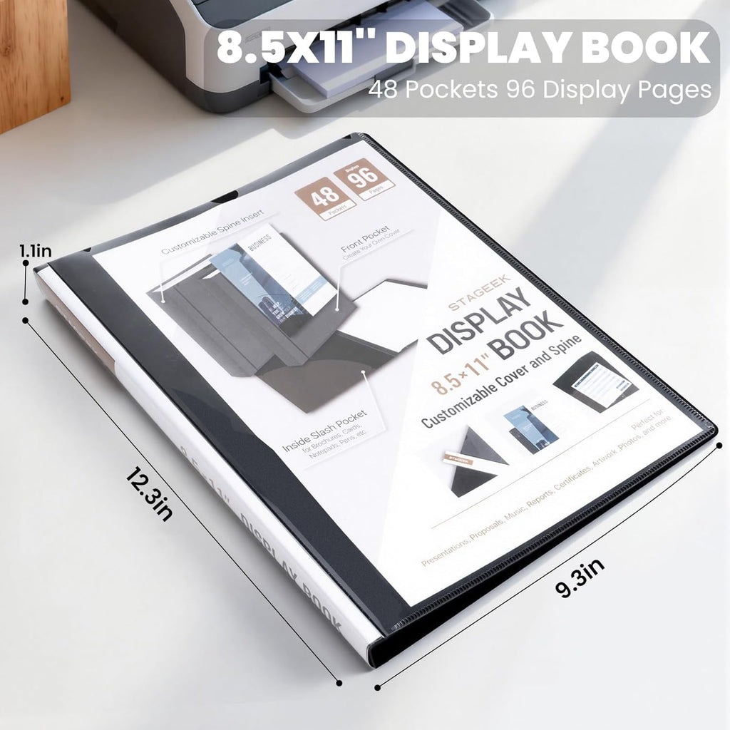 48-Pocket Portfolio Binder Display 96 Pages, 8.5x11 Binder with Plastic Sleeves, Art Portfolio Folder with Clear Shee... - Image 5