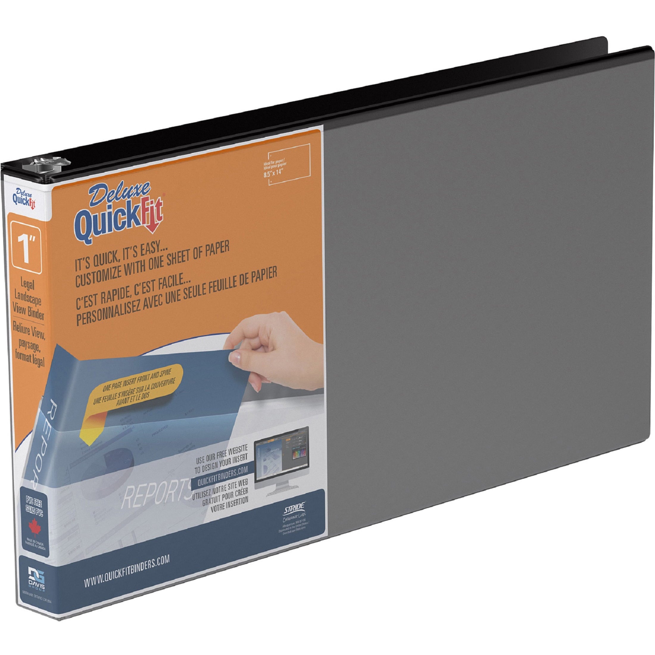 Landscape Round Ring View Binder for Spreadsheets 1" Binder Capacity - Legal - 8 1/2" x 14" Sheet Size - Round Ring F... - Image 4
