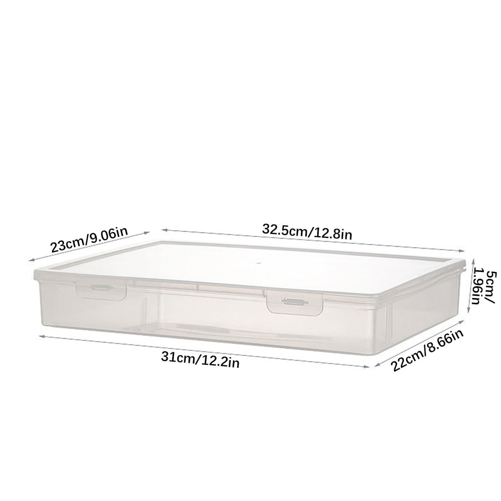 Clear Plastic Storage Box, Stackable File Organizer, Desktop Document Holder for Office, Student Study Supplies, Airt... - Image 2