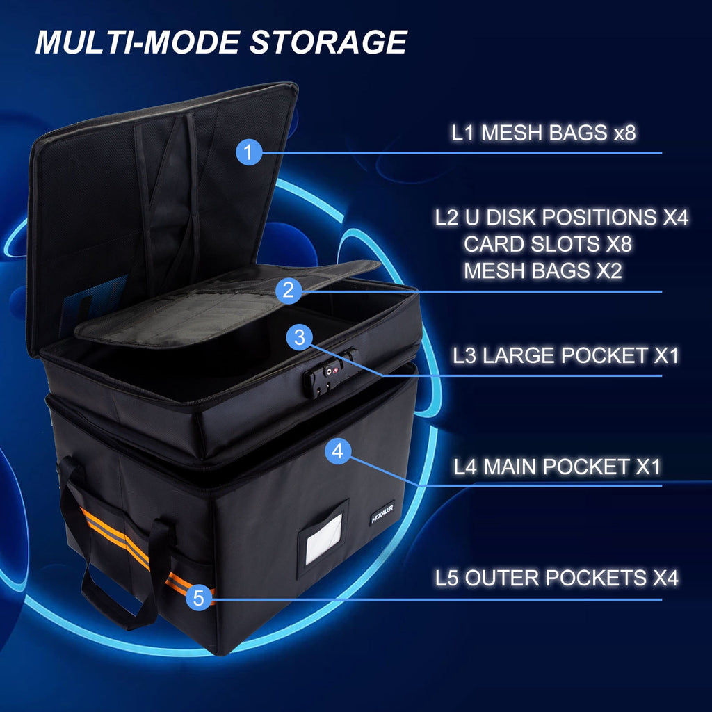 Fireproof Storage Box, Lockable Polypropylene File Organizer, Portable Office Filing Solution, Stackable Design - Image 2
