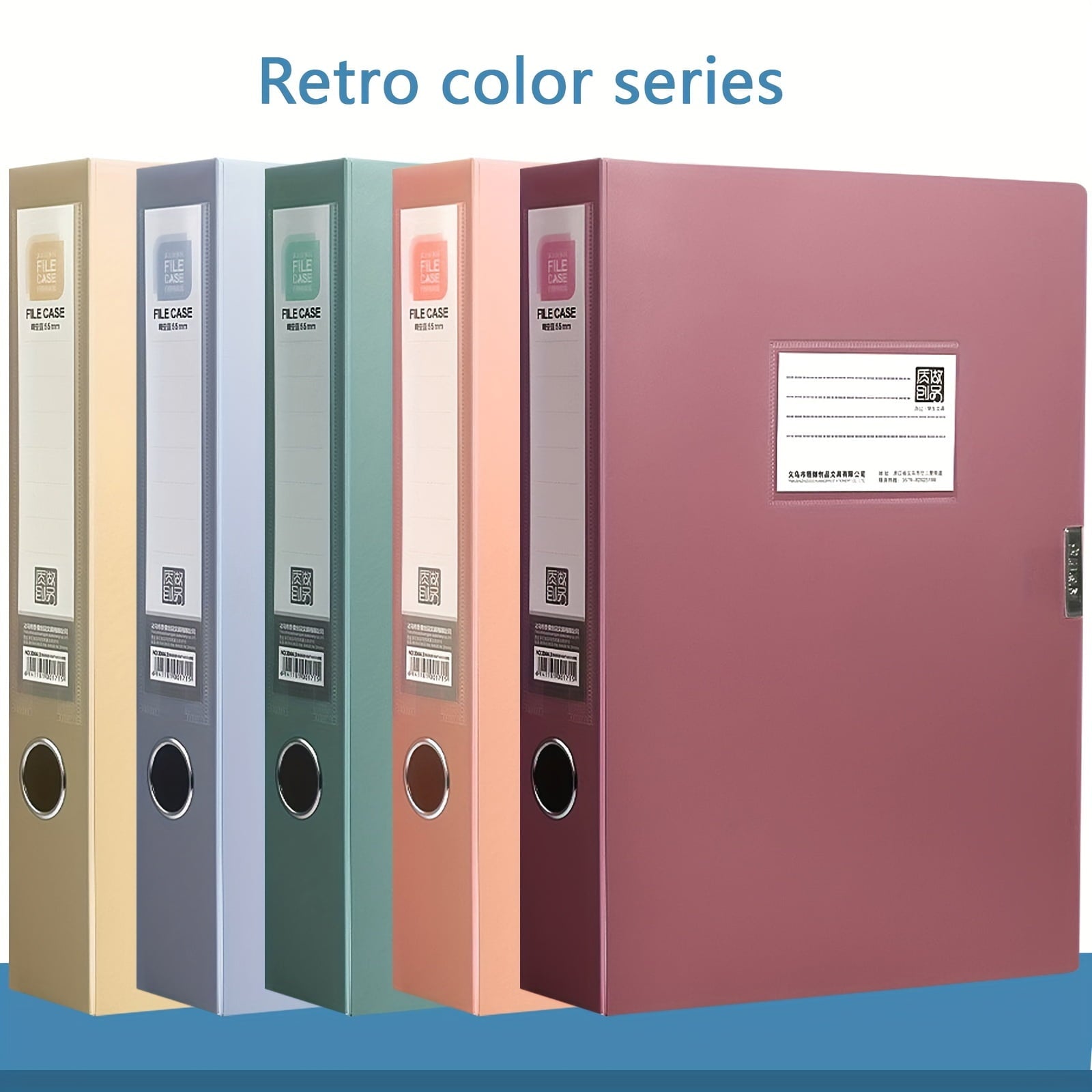 5pcs Morandi Color And Retro Color A4 Storage File Box Plastic Archives Case With Lid, Thickening Folder Organizer Fo... - Image 5