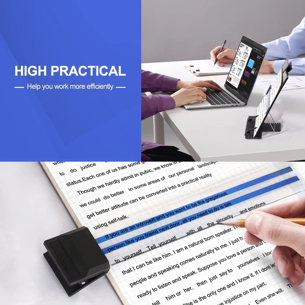 Holder Stand with 7 Adjustable Positions, Black Metal File Organizer Management Copyholder for Typing Speech Reading ... - Image 2