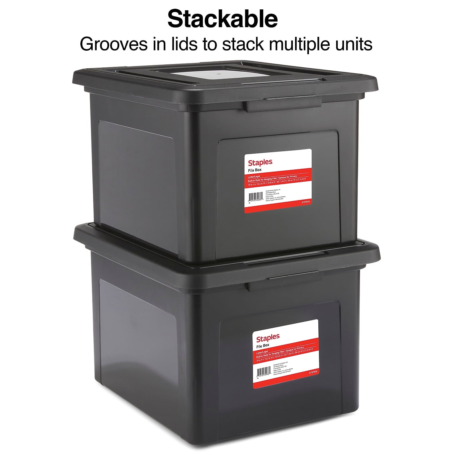 File Box Plastic File Box Snap Letter/Legal Size Black (140169/140140) - Image 4