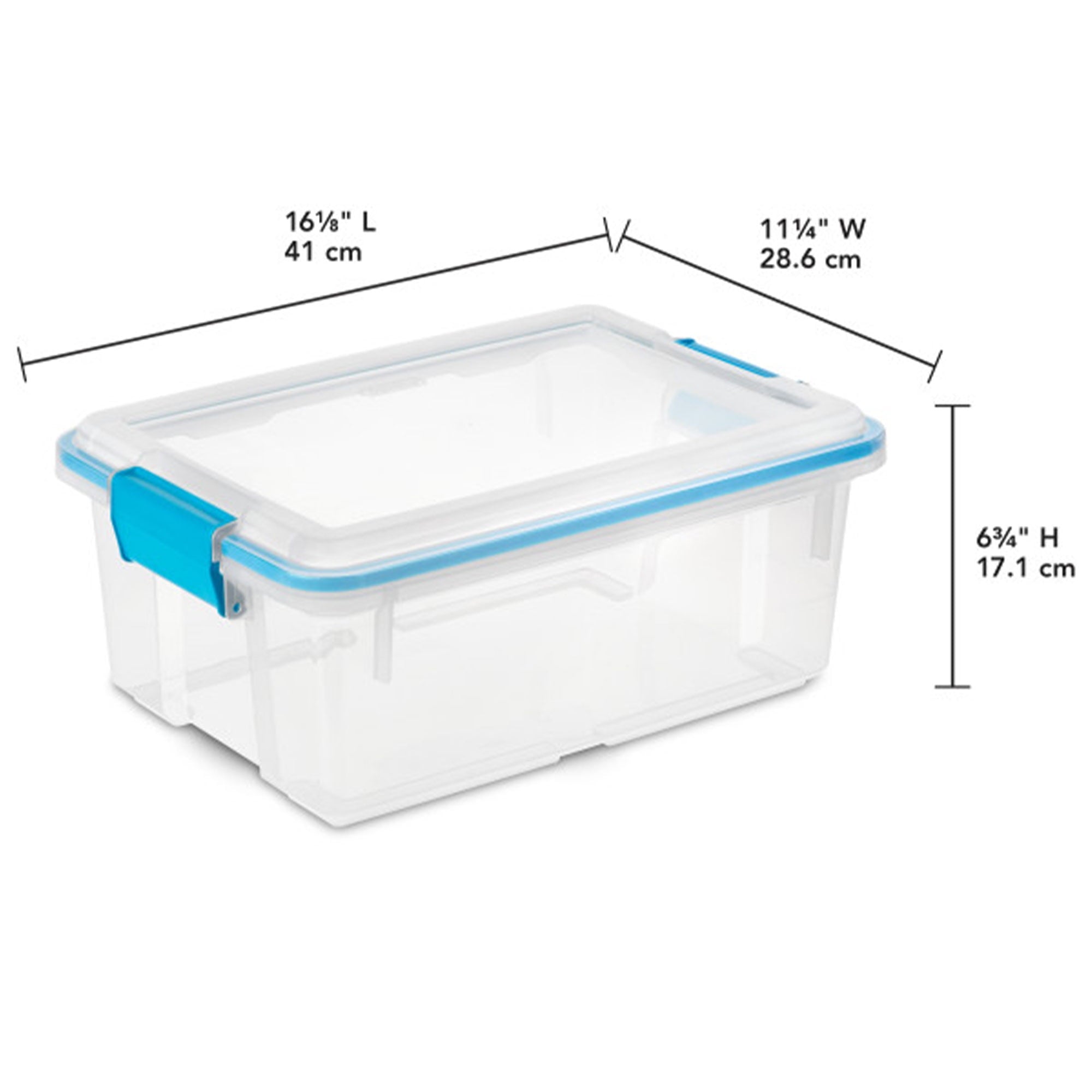 12 Qt Plastic Storage Bin Container Gasket Sealed Box, (6 Pack) - Image 2