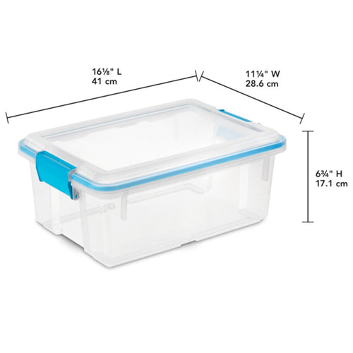 12 Qt Plastic Storage Bin Container Gasket Sealed Box, (6 Pack) - Image 2