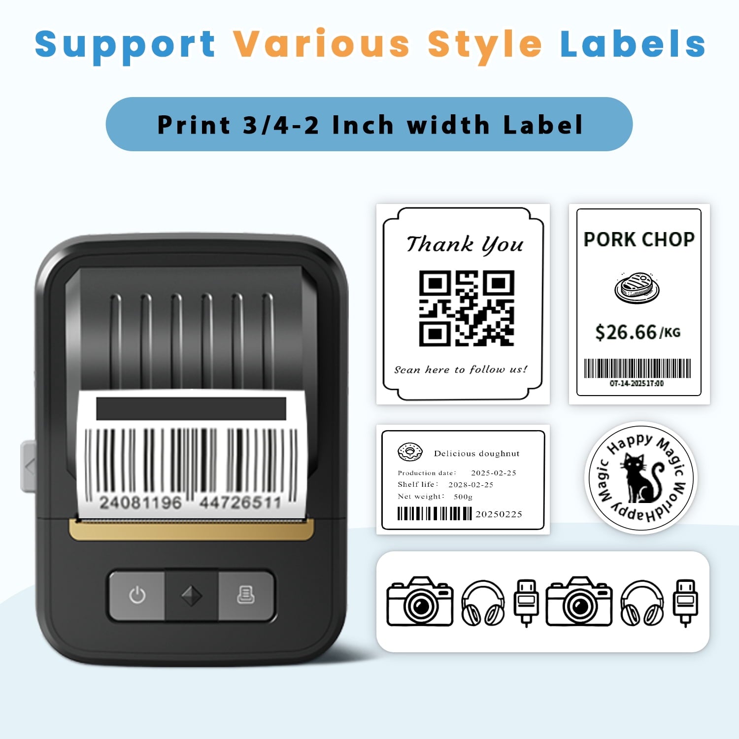 2-Inch Portable Thermal Label Printer for Small Business Address, Barcode, Logo, Label Makers Compatible with iOS, An... - Image 2