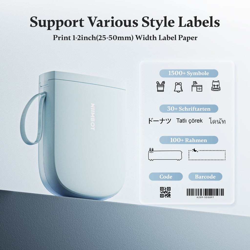 NIIMBOT D11 Upgraded HD 300 dpi Label Maker Mini Bluetooth Wireless Label Printer Inkless Labeler Rechargeable（Blue) - Image 2