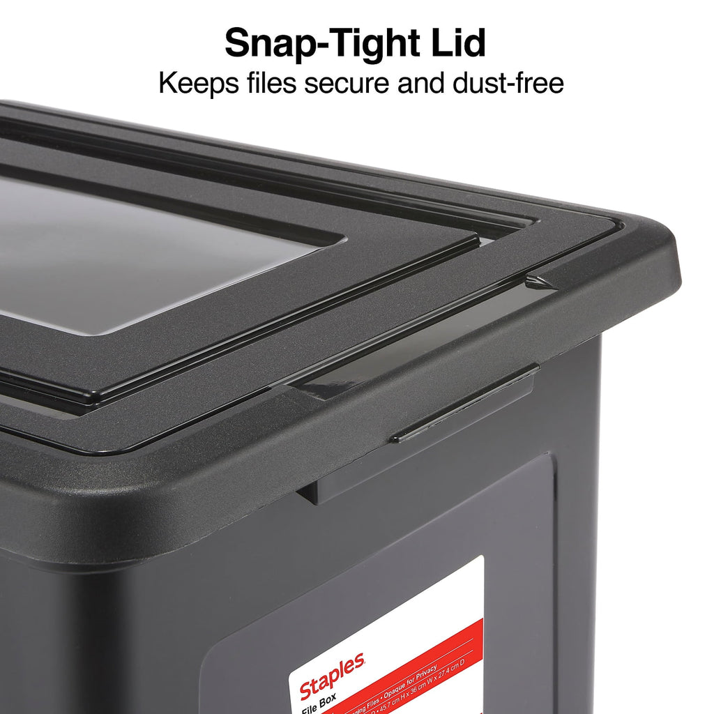File Box Plastic File Box Snap Letter/Legal Size Black (140169/140140) - Image 3