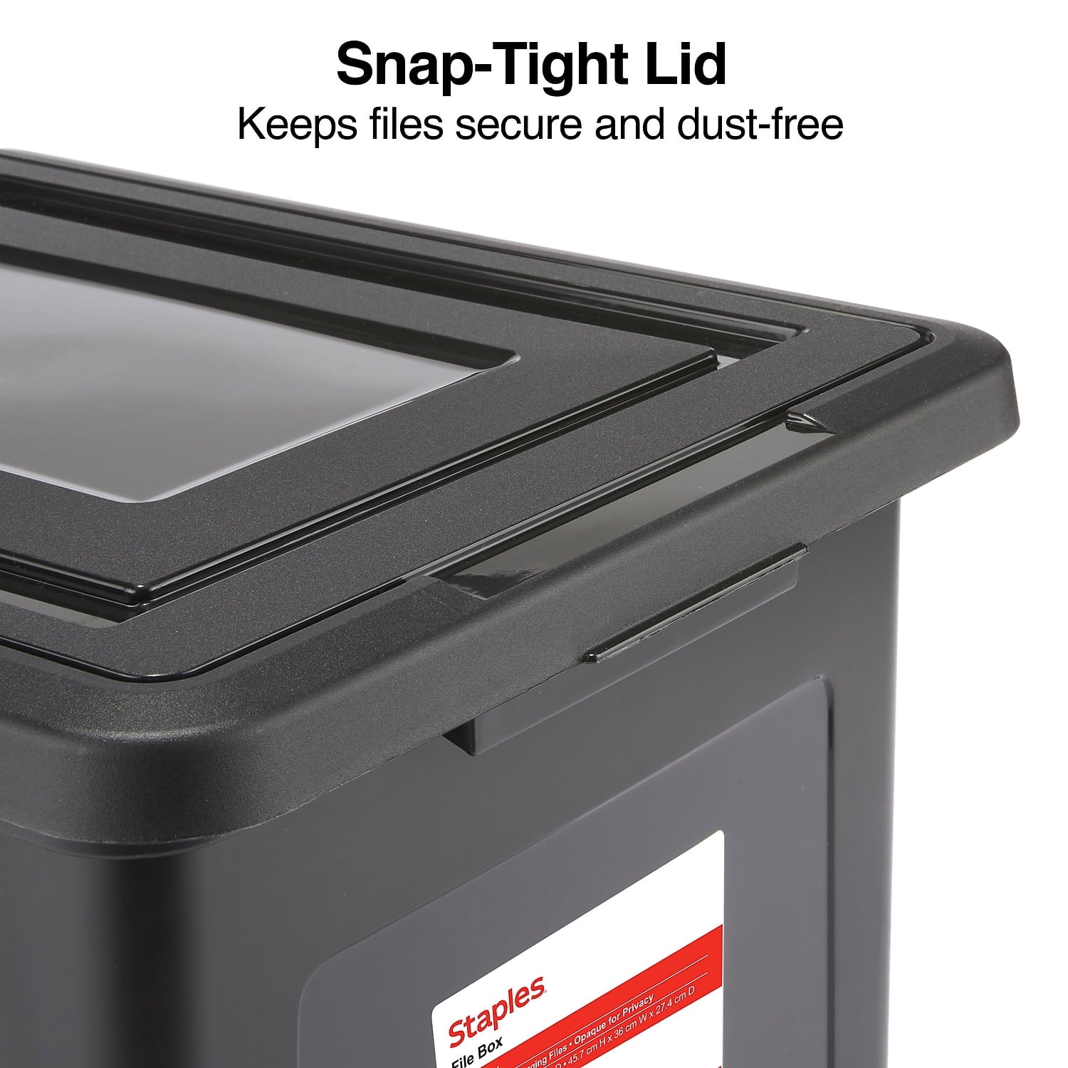 File Box Plastic File Box Snap Letter/Legal Size Black (140169/140140) - Image 3