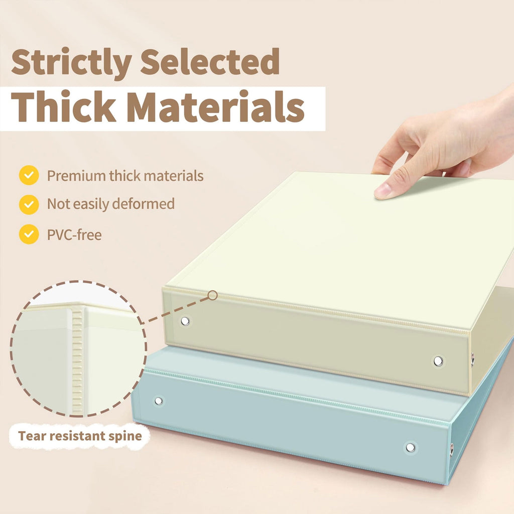 3 Ring 1 inch Binders Round Ring View Notebooks Binders O-ring Holds 200 Sheets of Letter Size School Paper Organizer... - Image 2