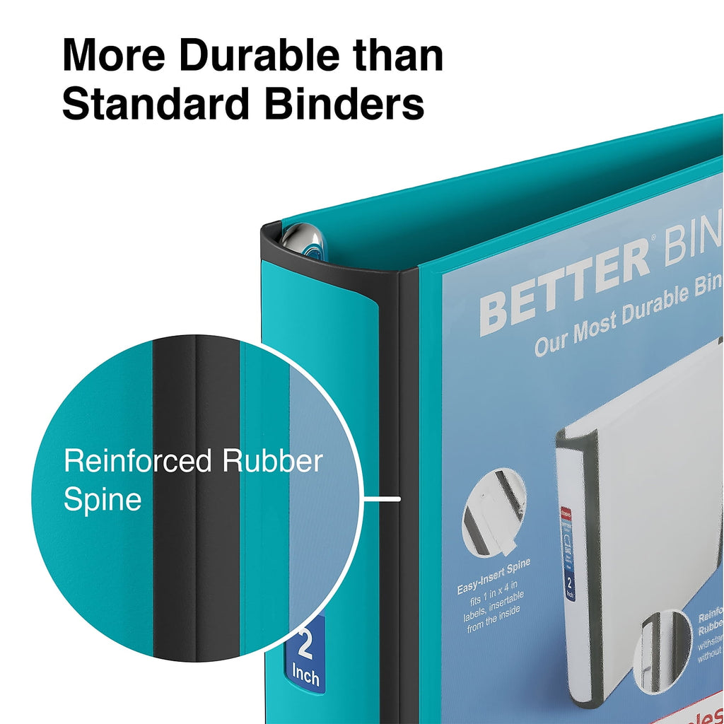 Staples Better 2-Inch D 3-Ring View Binder Teal (13470-CC) 651743 - Image 4