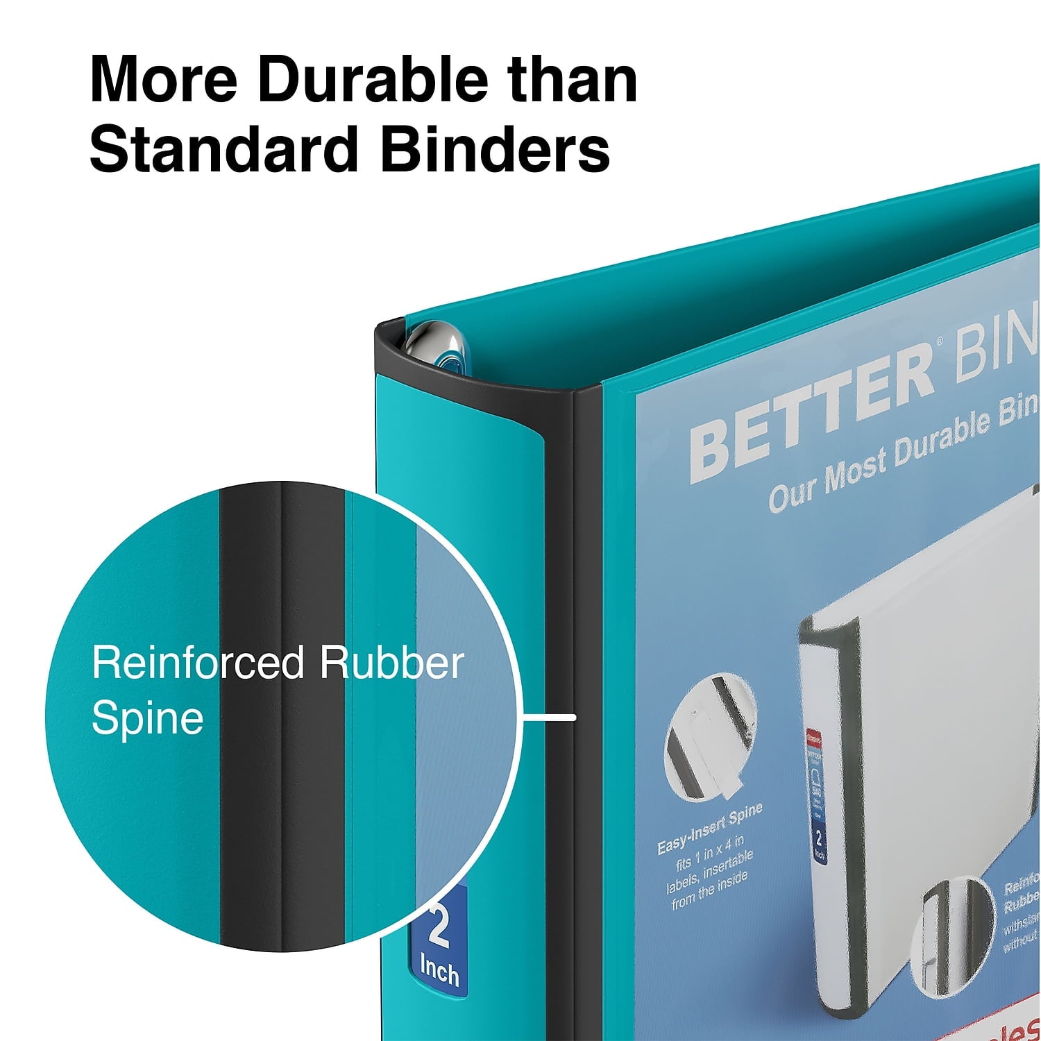 Staples Better 2-Inch D 3-Ring View Binder Teal (13470-CC) 651743 - Image 4