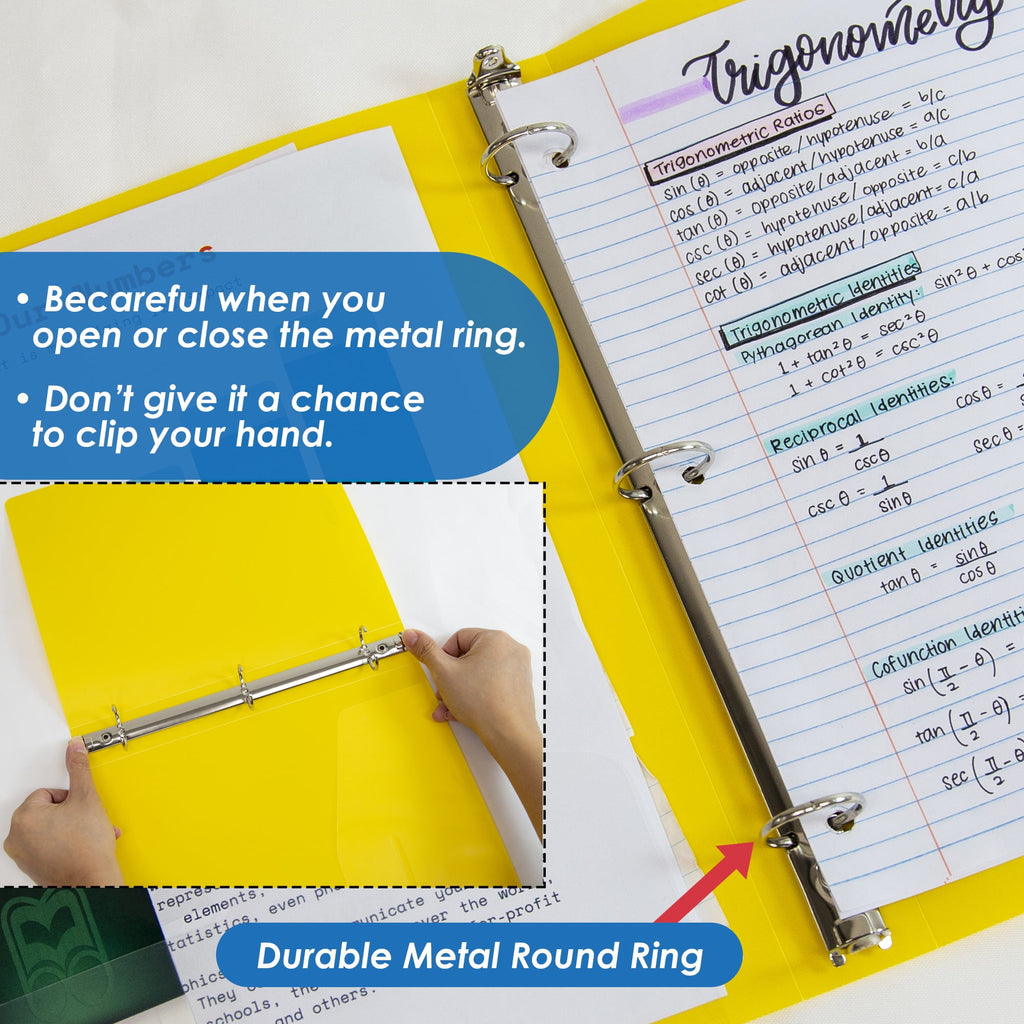 BAZIC 3 Ring Binder 1" Poly Binders Swirl Color Soft Cover, Hold 175 Sheets, 6-Count - Image 2