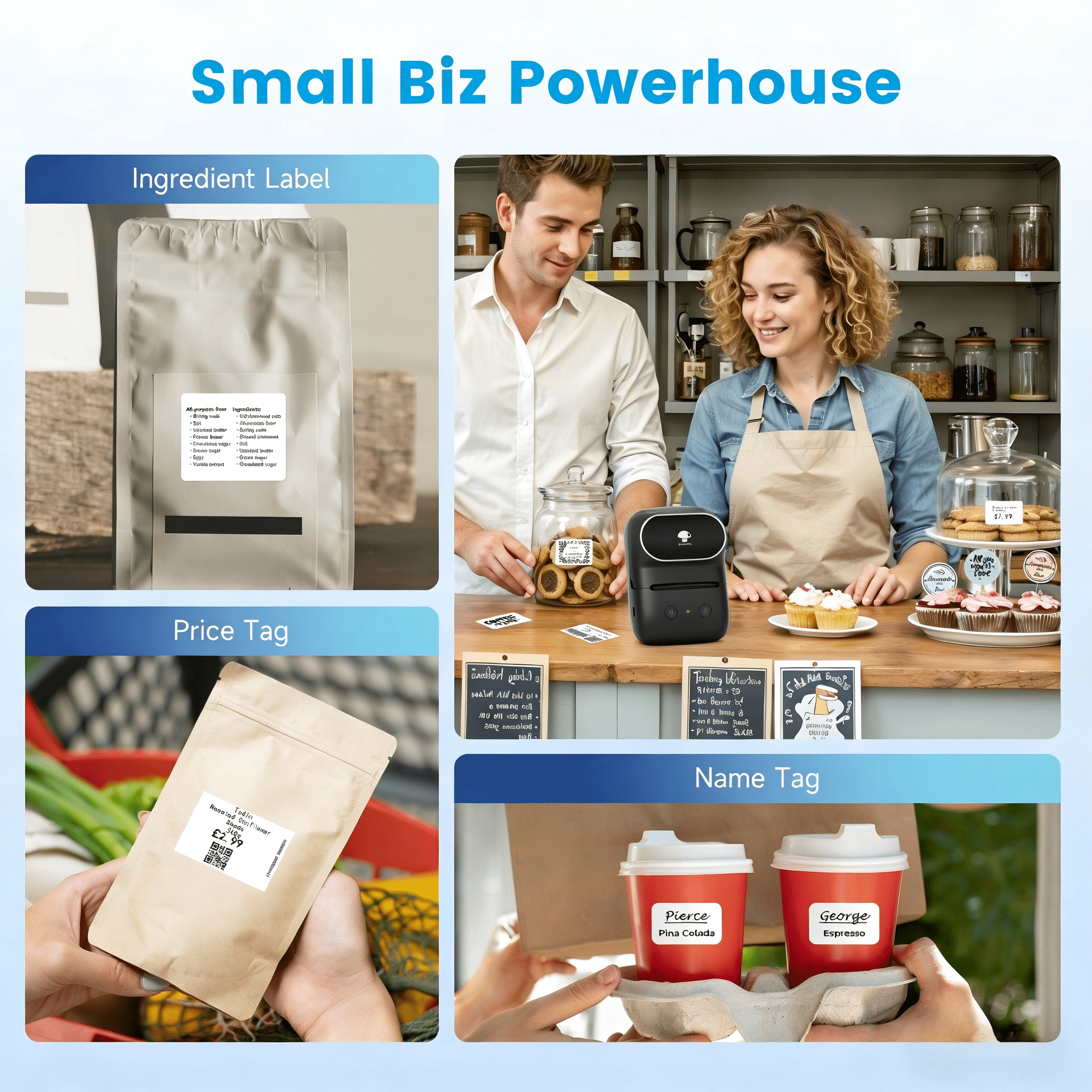 Phomemo M108 Label Maker with 100 Labels,Thermal Bluetooth Label Printer,2 inch Barcode Printer with App Control, for Small Business, Clothi - Image 2