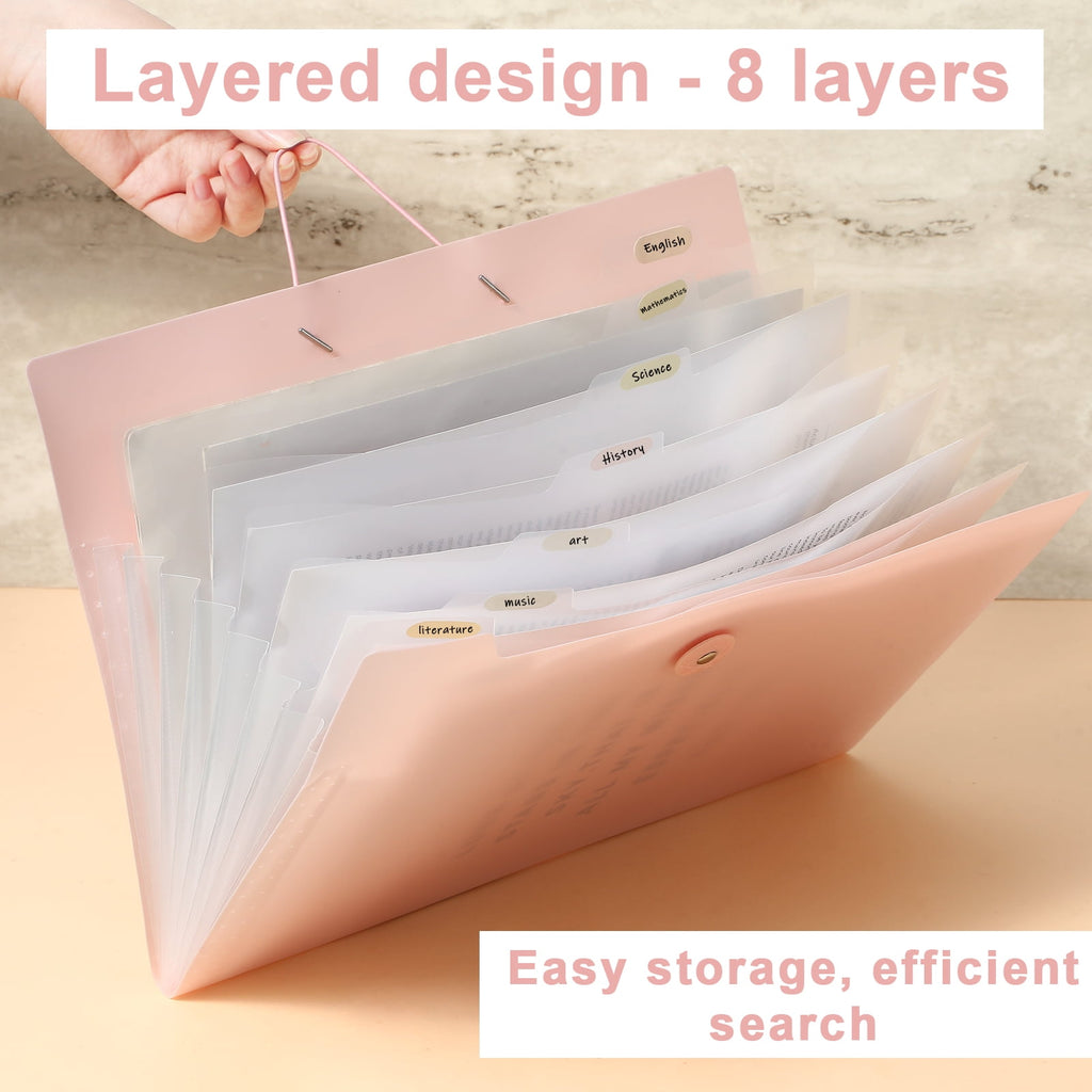 2 Pack Accordion File Organizer with Pockets, 8 Pockets Expandable File Folder, Portable Expandable Folders with Elas... - Image 6