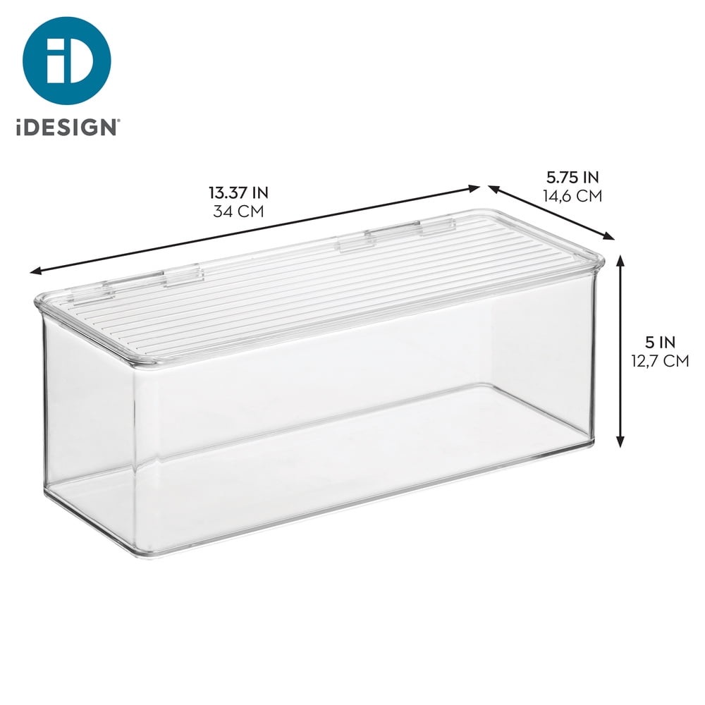 iDesign Stackable Hinged-Lid Storage Box, Lidded Storage Box for Organizing the Kitchen, Bathroom, or Home Office, 5.... - Image 3