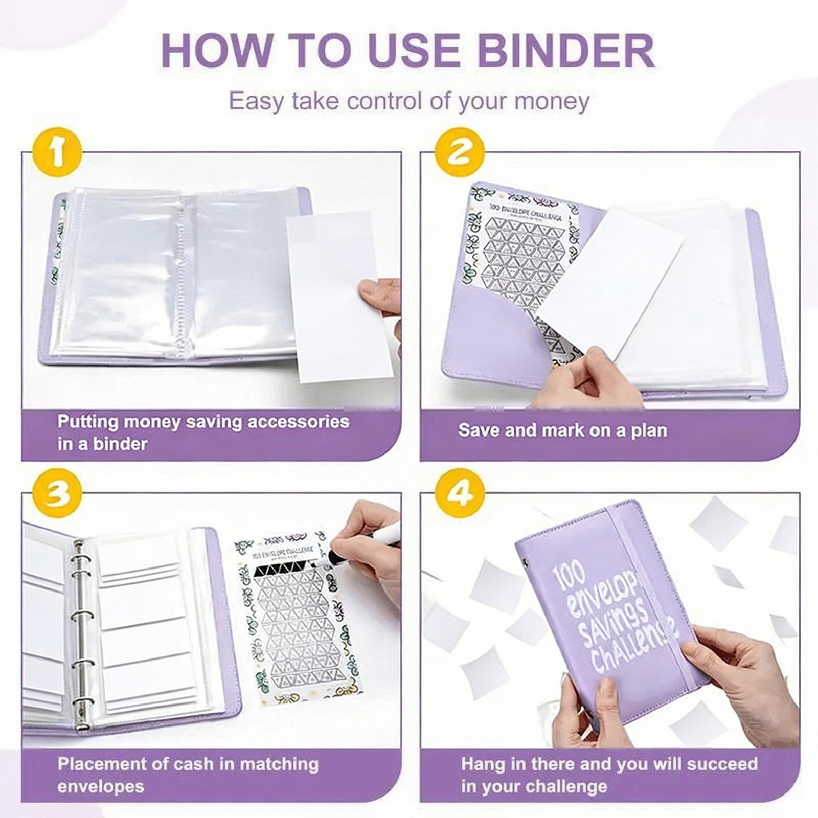 DreamyJuly 100 Envelopes Saving Challenge, Money Saving Binder with Envelopes for $5,050 Savings Challenge - Budget B... - Image 2