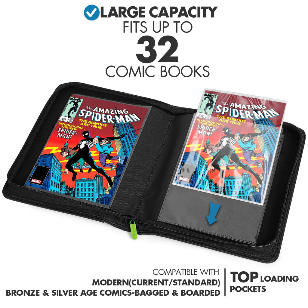 Comic Book Binder, 1 Pocket, Holds 32 Comic Book, Black and Black - Image 4