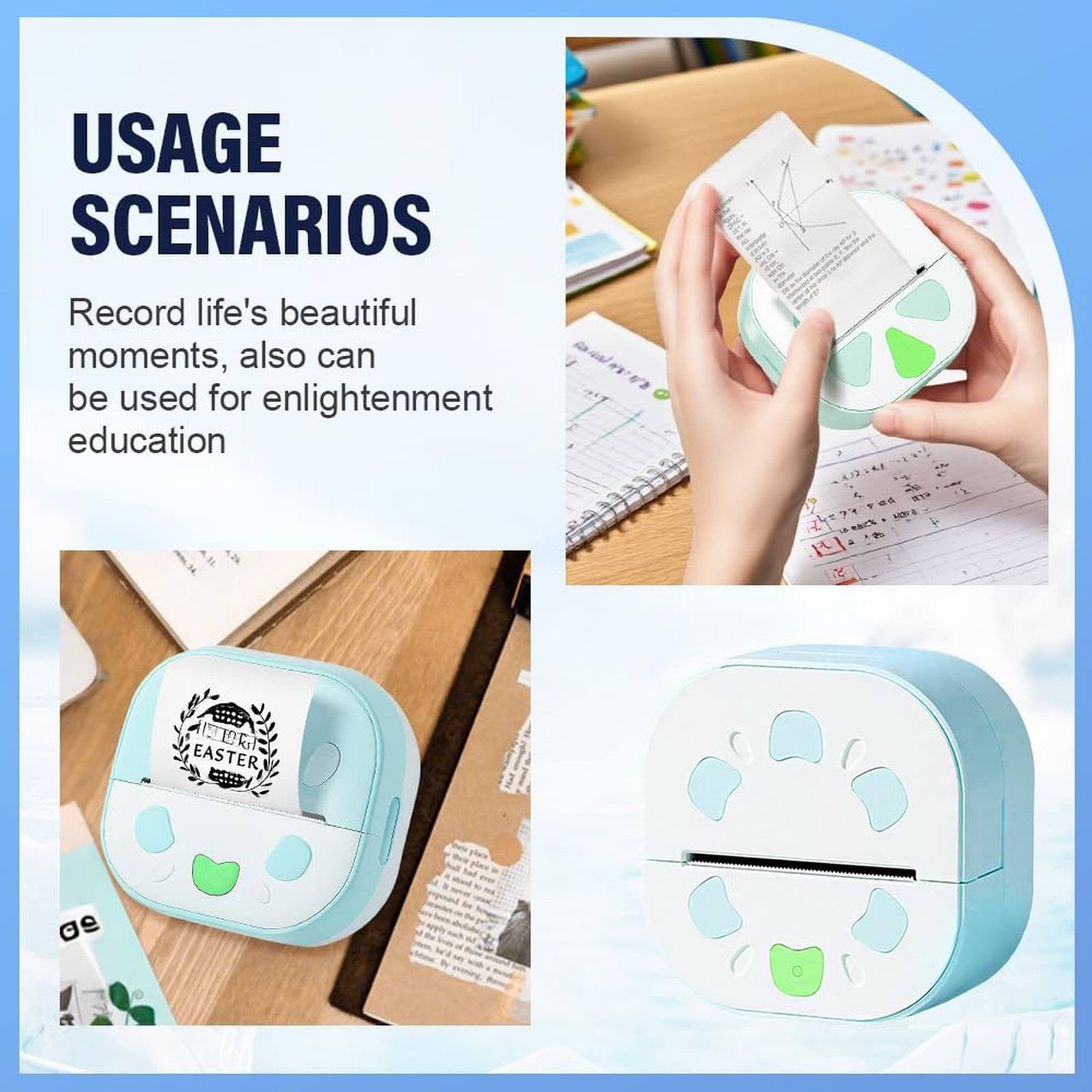 Mini Bluetooth Thermal Sticker Printer, Inkless Pocket Label Maker for Study Notes Journaling Diy, Wireless Portable ... - Image 6