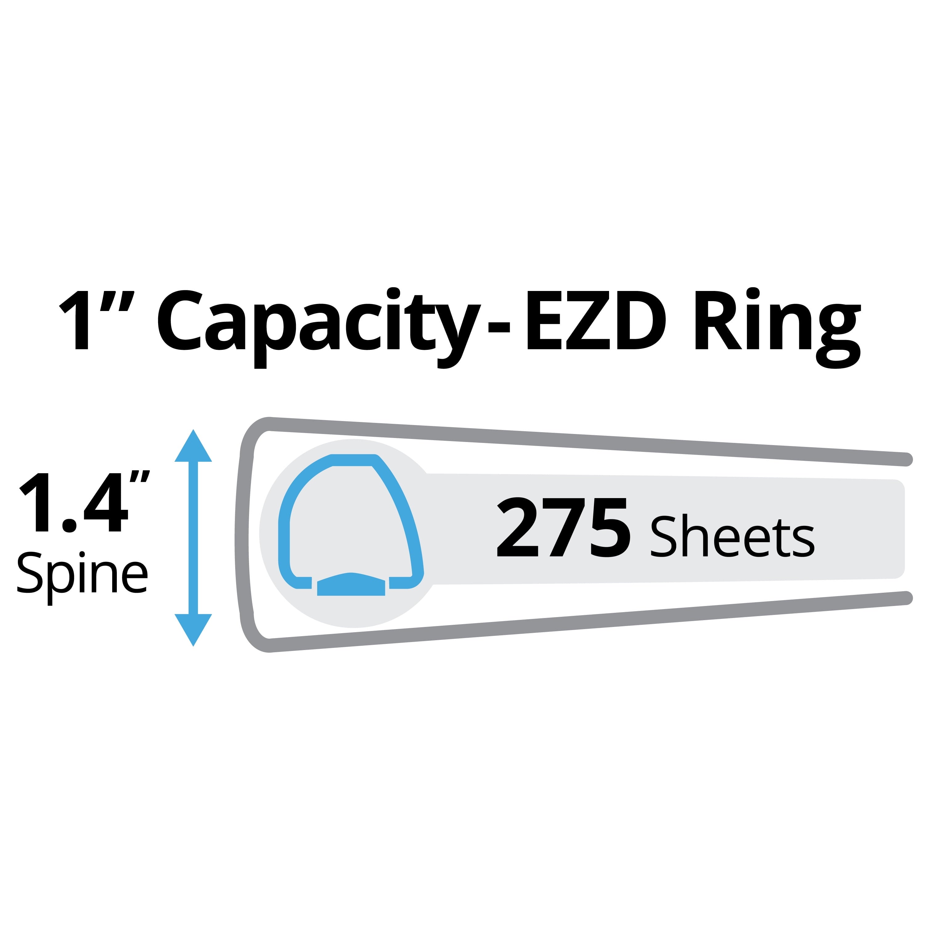 Durable View 3 Ring Binder, 1" EZD Rings, 1 White Binder - Image 2