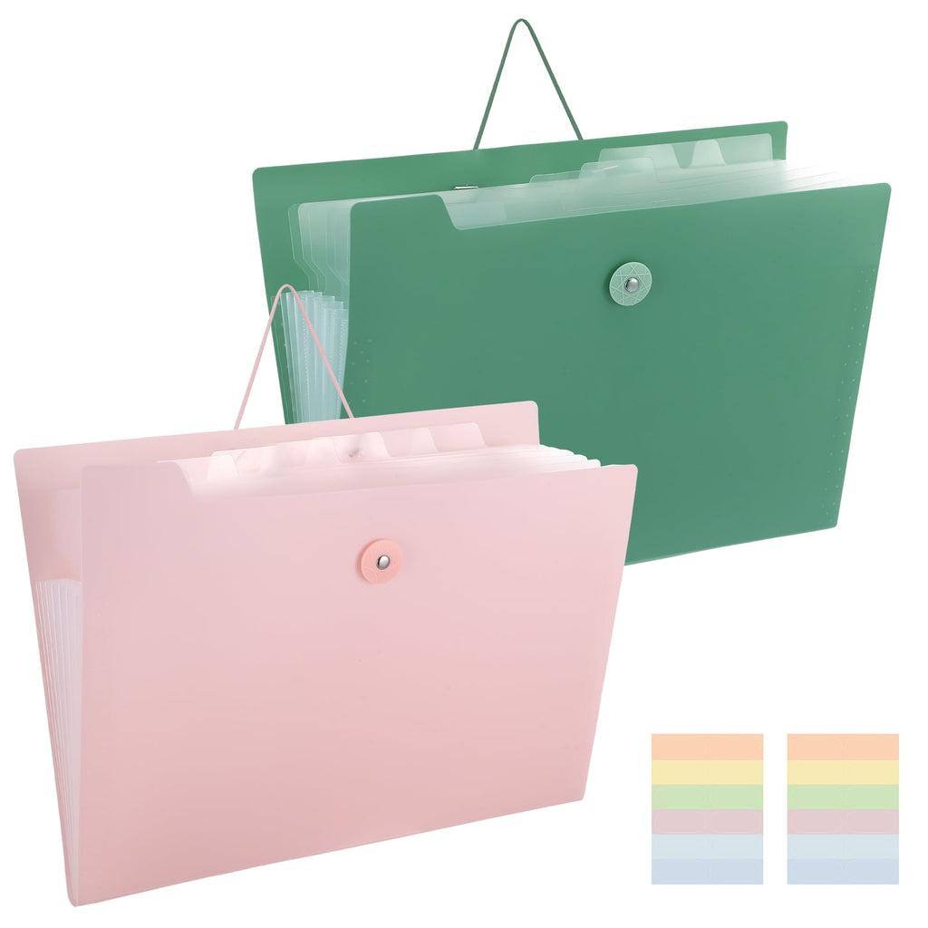 2 Pack Accordion File Organizer with Pockets, 8 Pockets Expandable File Folder, Portable Expandable Folders with Elas... - Image 3