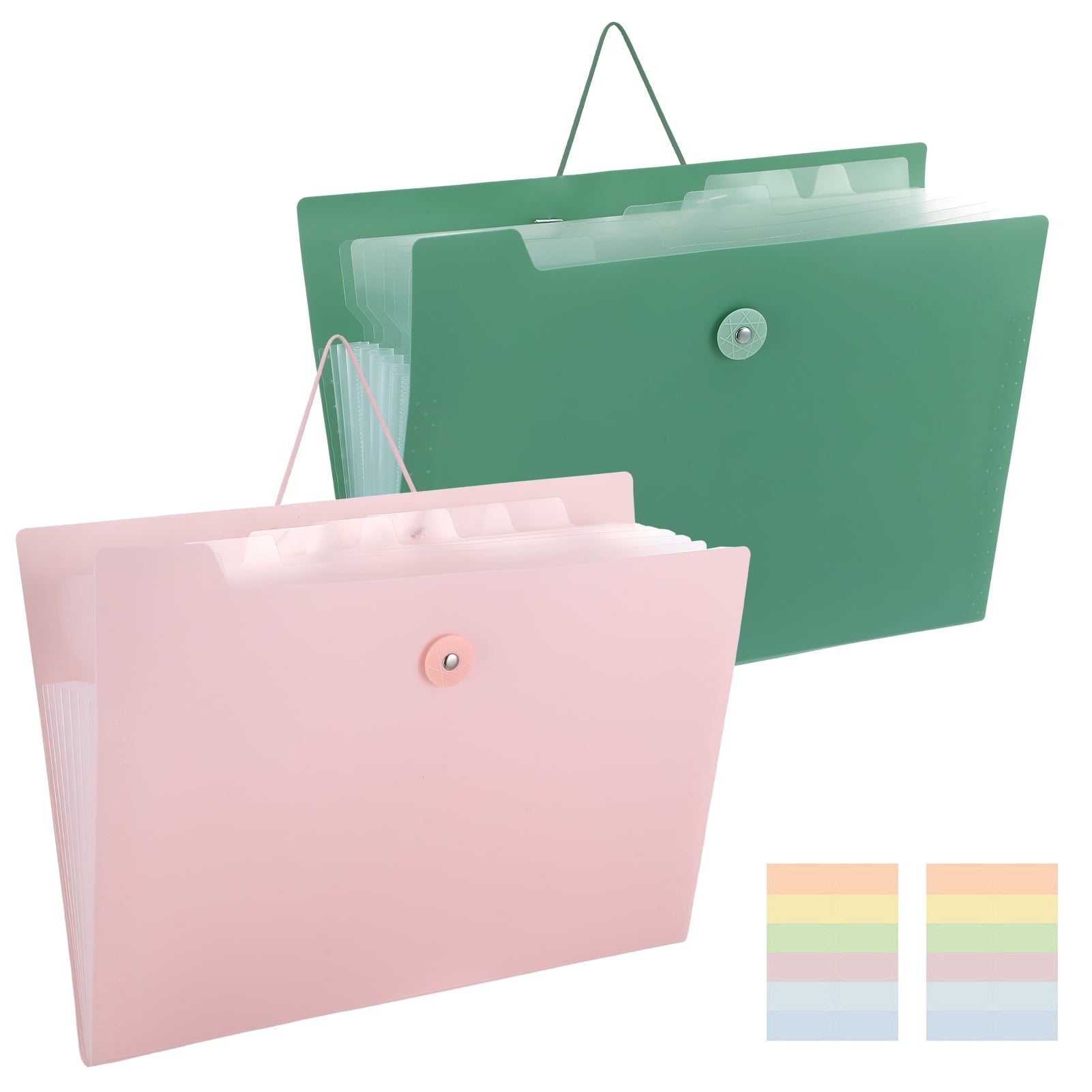 2 Pack Accordion File Organizer with Pockets, 8 Pockets Expandable File Folder, Portable Expandable Folders with Elas... - Image 3