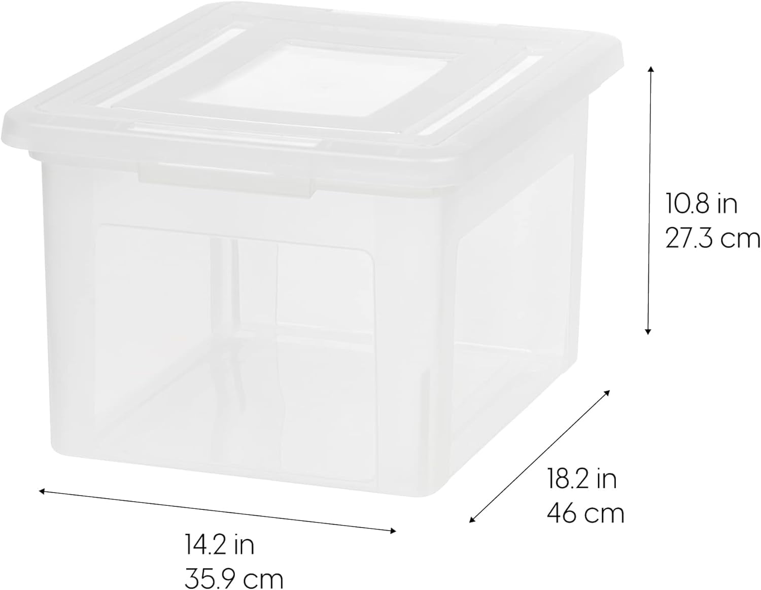 Plastic File Boxes With Lids for Letter/Legal File, Clear 35 Qt. 1 Pack - Image 3