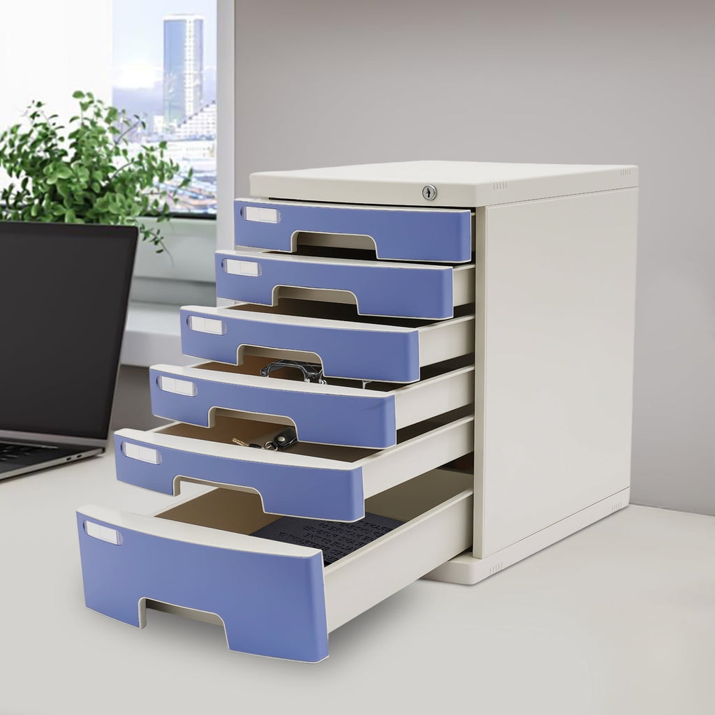 Rectangular Organizing Box, Drawer Type Storage Box with 6 Compartments, Drawer File Organizer for study, office, living room, bedroom, dorm - Image 3
