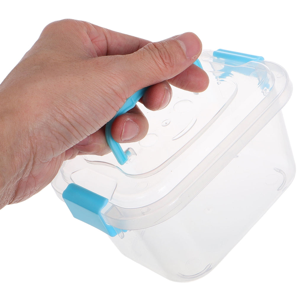 2pcs Mini Plastic Storage Bins With Lid Clear Latch Small Storage Box Stackable Organizer Container For Crafts Jewelr... - Image 3