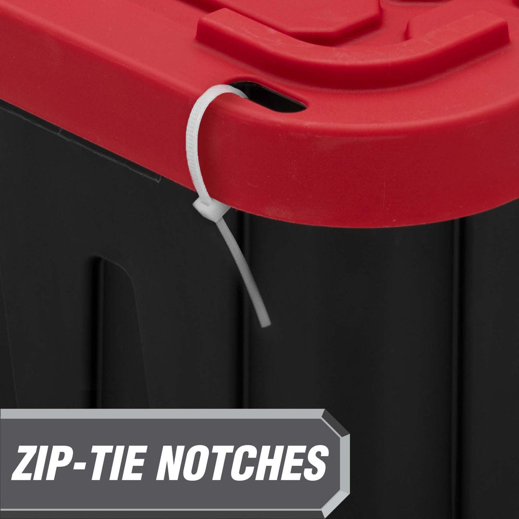 Hyper Tough 27 Gallon Large Storage Bin with Snap Lid, Black and Red, Heavy Duty Plastic Storage Container - Image 6
