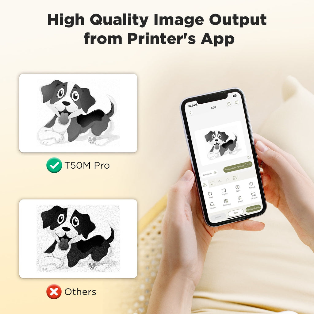 T50M Pro Bluetooth Label Maker Machine with 3 Tapes, Versatile App with 40 Fonts and 450+ Icons, Black - Image 4