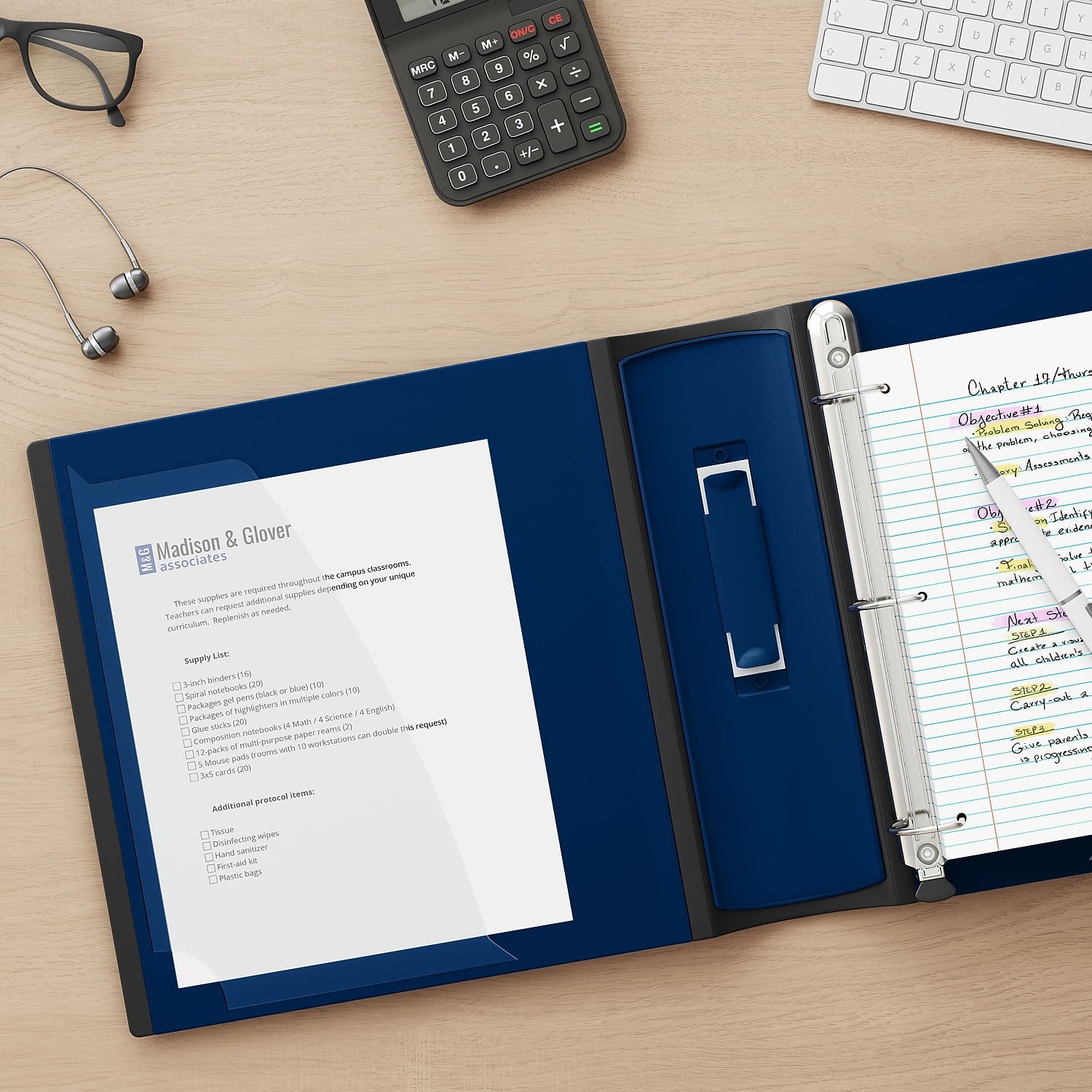 Better 4-inch 3 Ring View Binder Blue 1618290 - Image 5