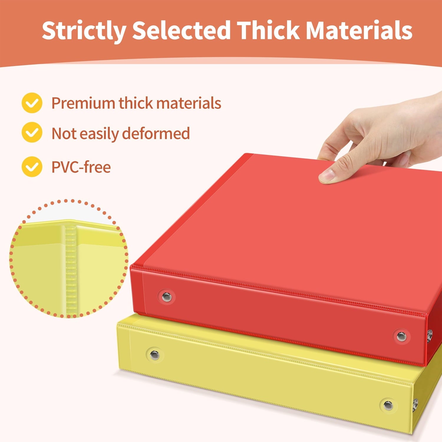 1 inch 3 Ring Binder Notebook Binders Holds 200 Sheets of Letter Size School Paper Organizer with Pockets 6 Pack PVC-... - Image 6