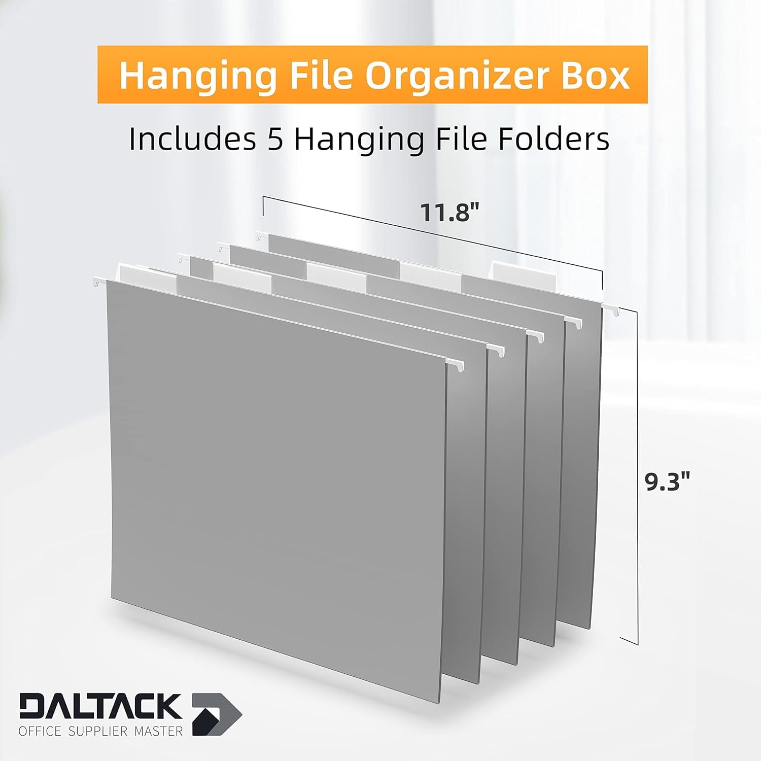 Hanging File Organizer, Metal Storage Box, Portable File Box with Handle for Organizing Documents, Paper - Image 3