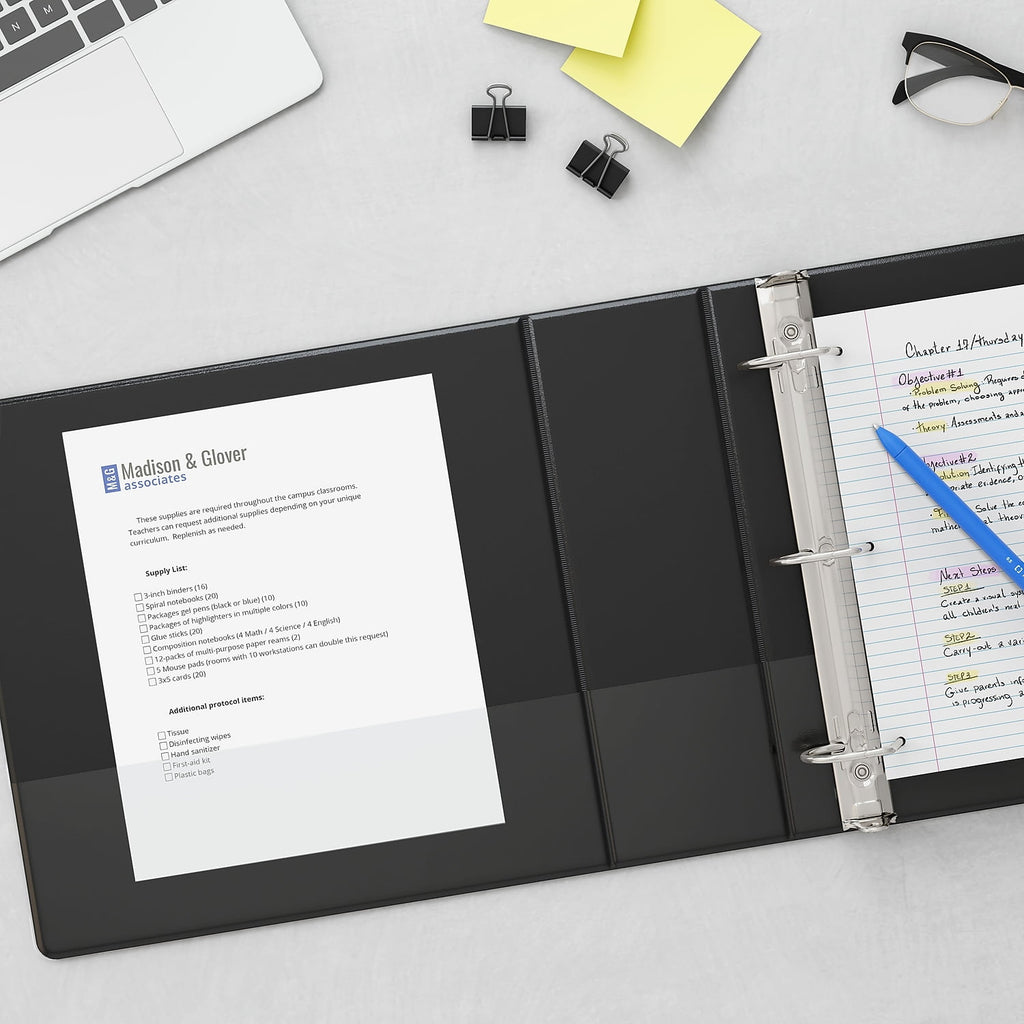 Standard 1.5" 3-Ring View Binders Black 12/Carton / - Image 5