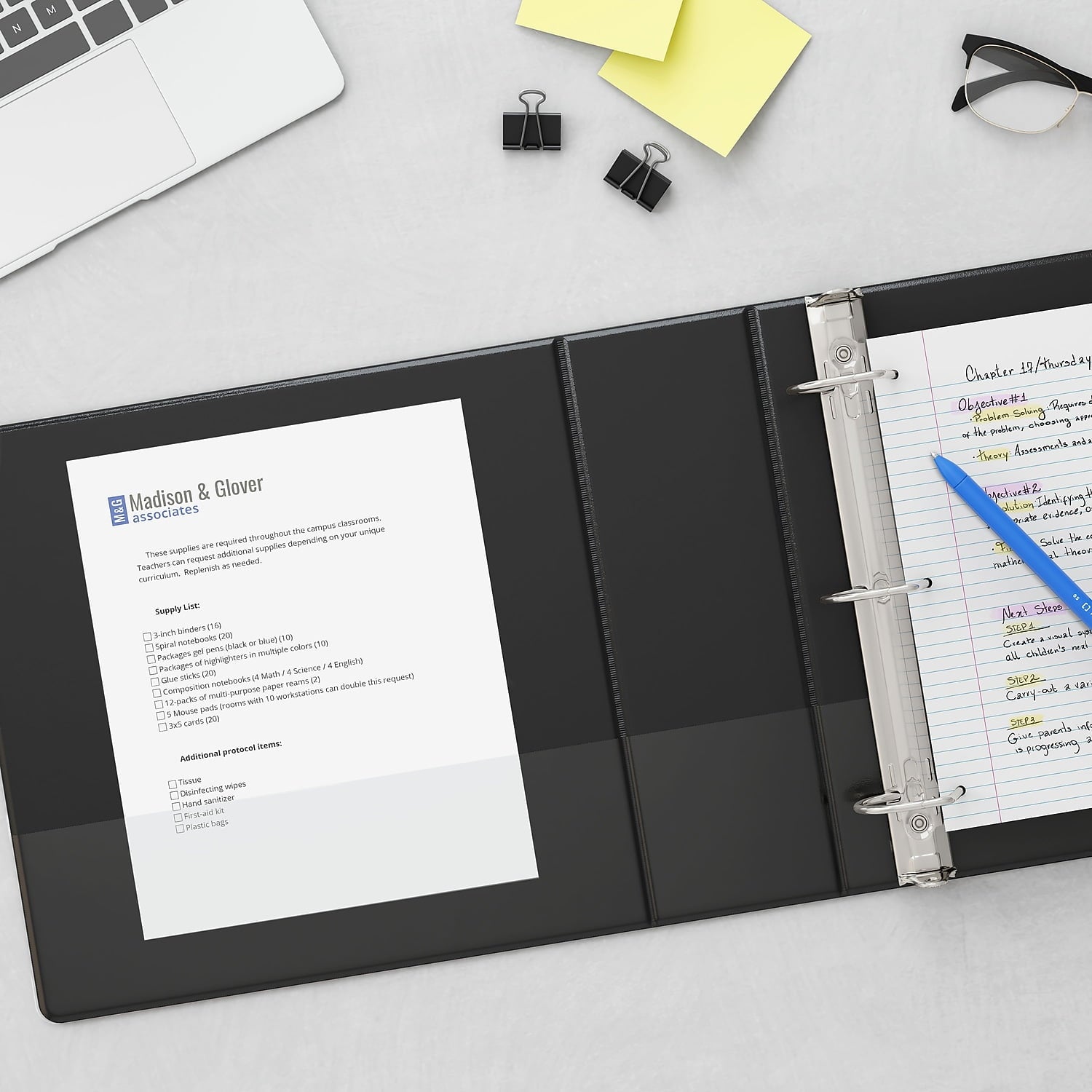 Standard 1.5" 3-Ring View Binders Black 12/Carton / - Image 5