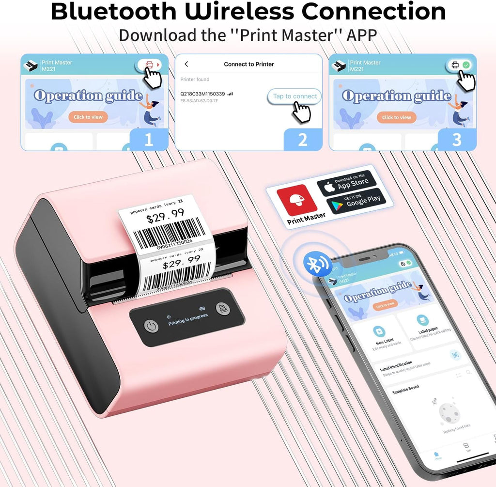 Label Maker- Address Label Printer - 3'' Bluetooth Thermal Label Priner Perfect for Address, Barcode, Crafts, and Sma... - Image 2