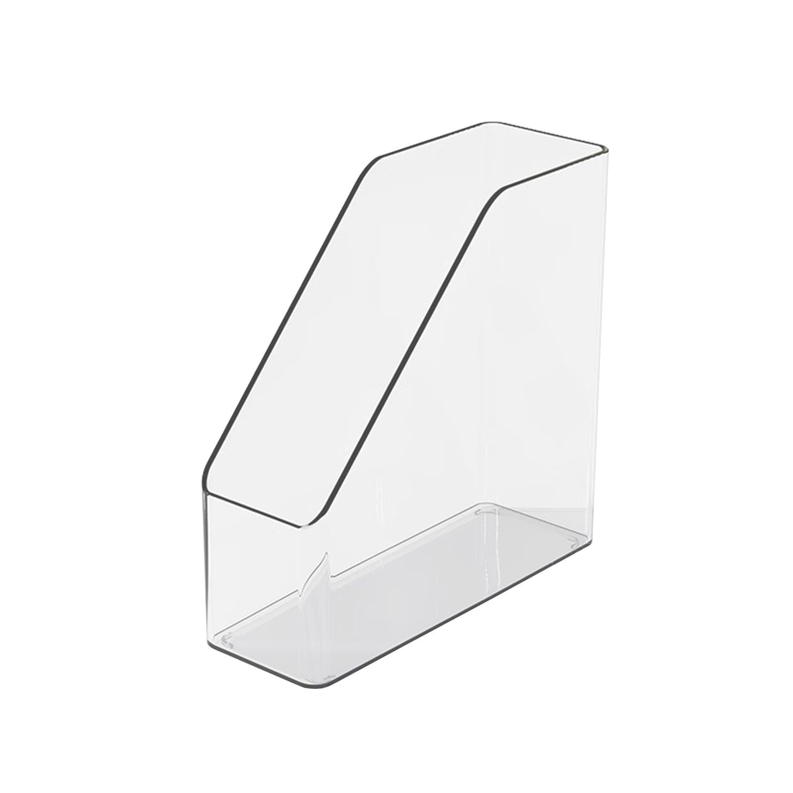 Lilgiuy Acrylic Desk File Organizer, Vertical Clear Magazine File Holder Workspace Sorters, Folder Rack for Office Accessories Organization - Image 2