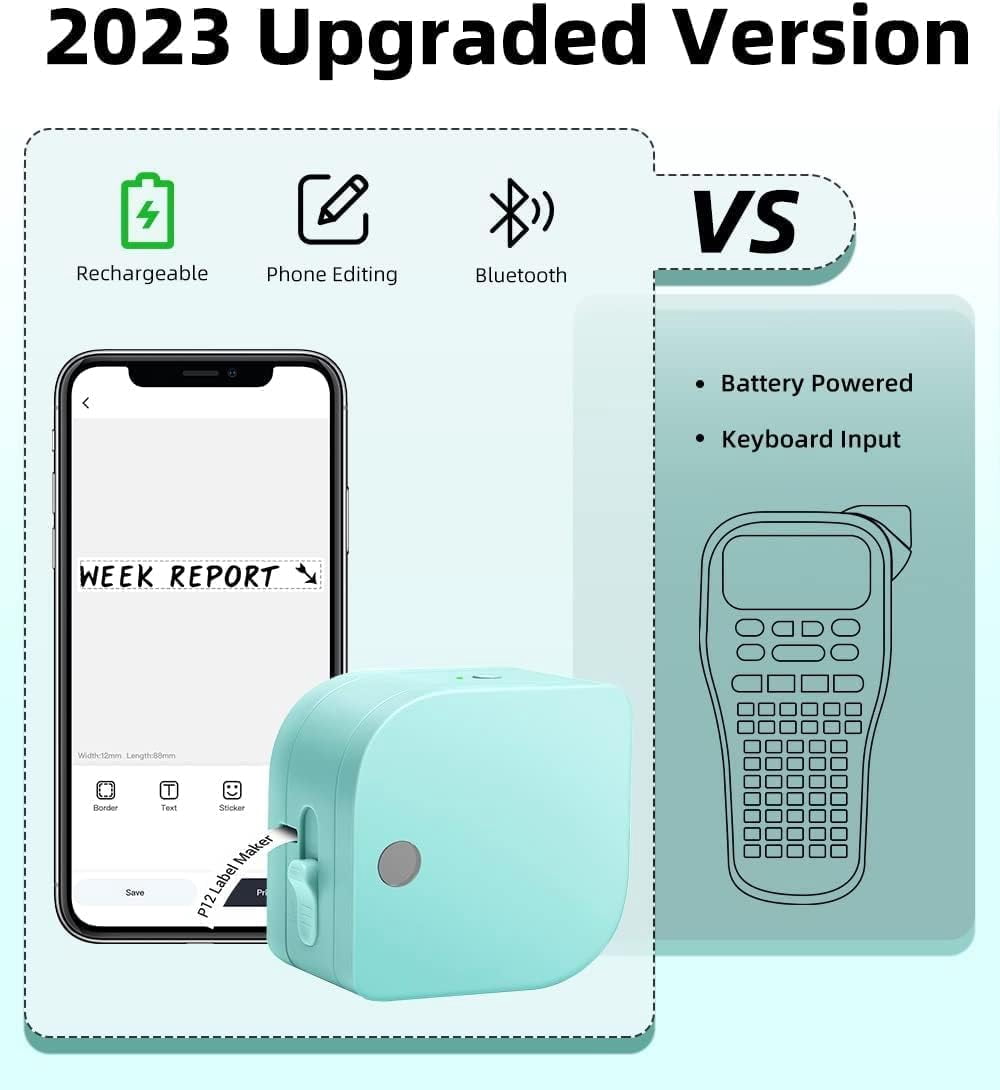Phomemo  P12 Pro Smart Label Maker  Compact Bluetooth Label Printer with many Preloaded Templates, Small Portable Thermal Label maker for Tr - Image 3