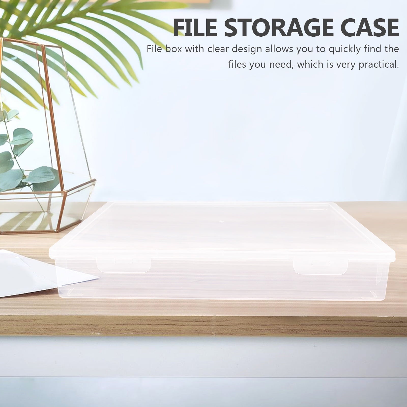 PP Office Document Storage Box Large Capacity Flat Shape Secure Closure - Image 2