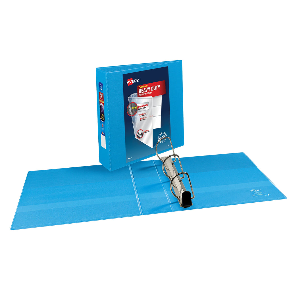 Heavy-Duty View Binder, 3" One Touch Slant Rings, 1 Light Blue - Image 2