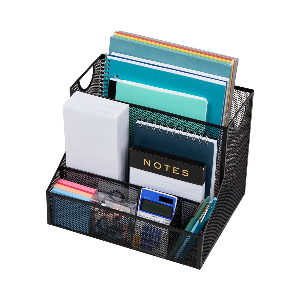 Desktop Organizer, Vertical File Storage, Letter Size, Office, Metal, Black - Image 6