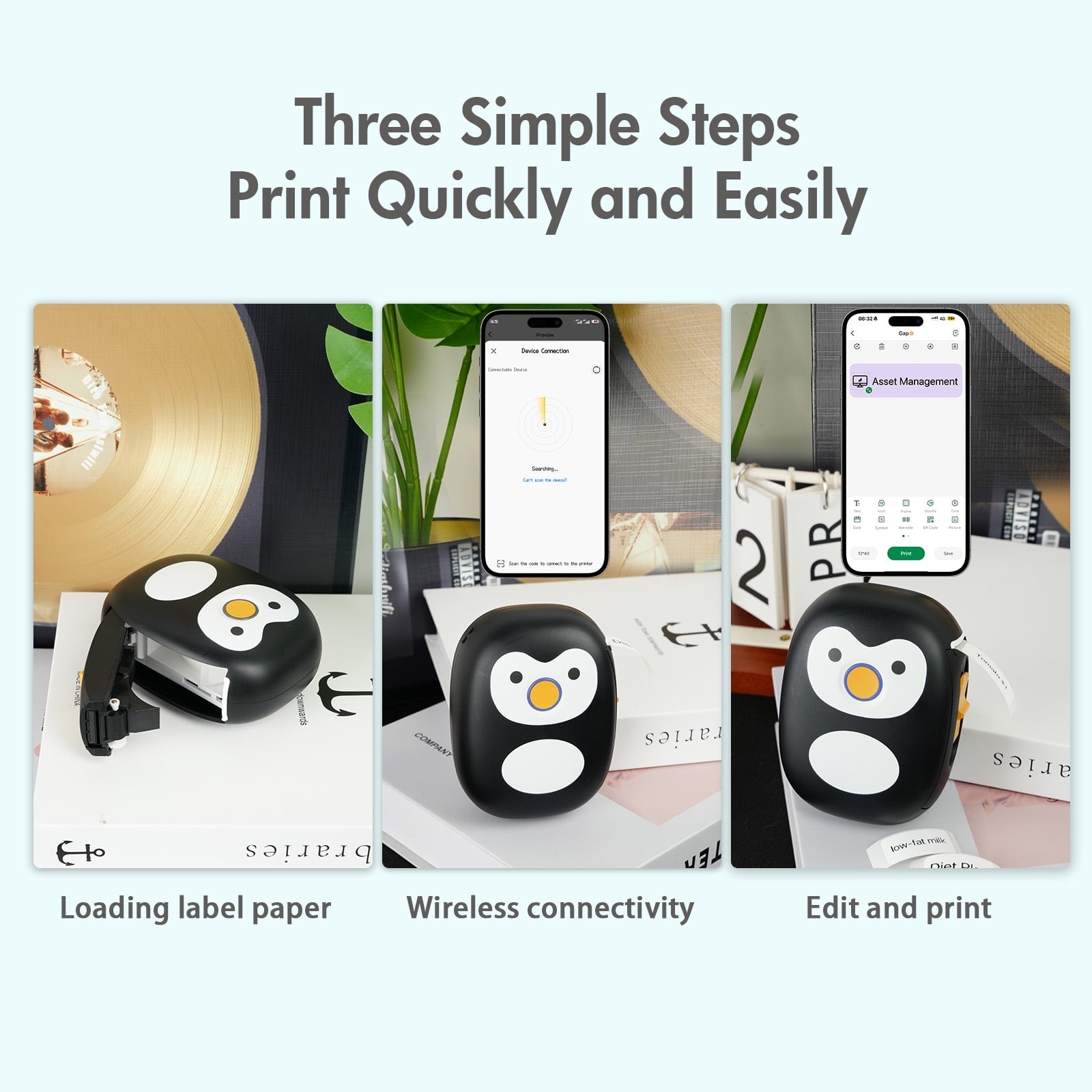 BAOKALER Label Maker, Label Printer with Tape Portable Bluetooth Mini Printer, Inkless Thermal Labeler for Home Office School - Image 2