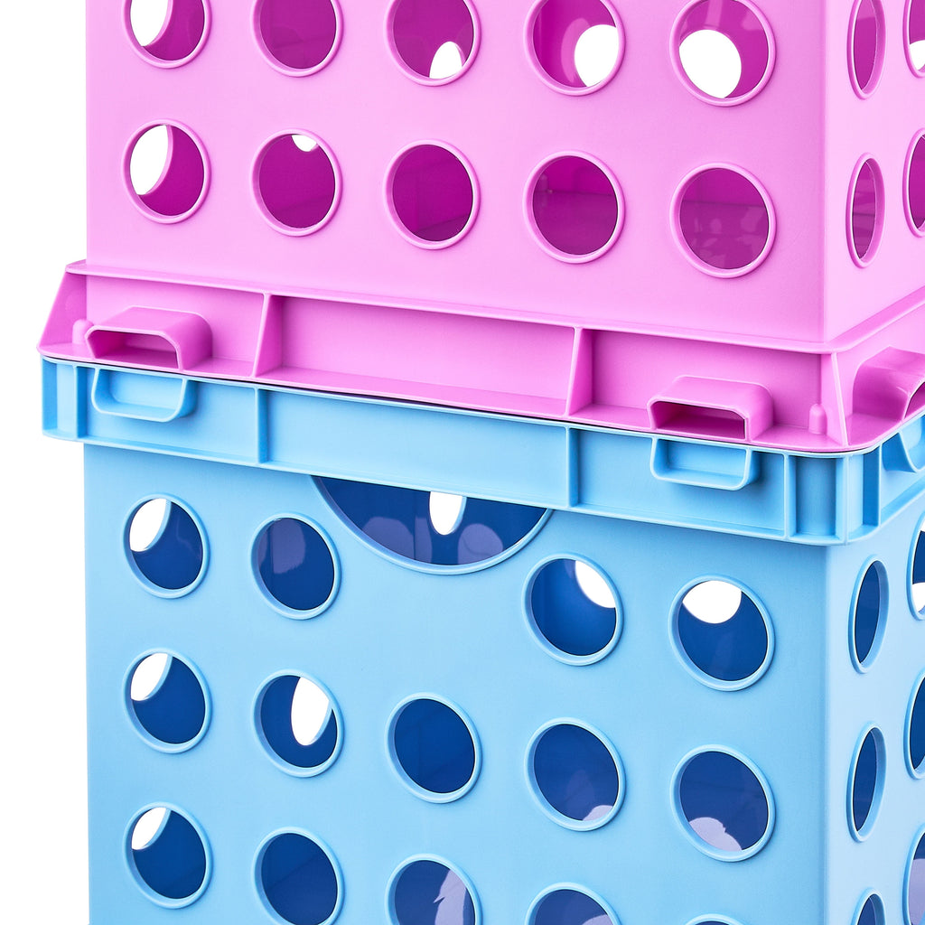 Pen+Gear Plastic File and Storage Crate, Sky Blue, 1-pack - Image 4